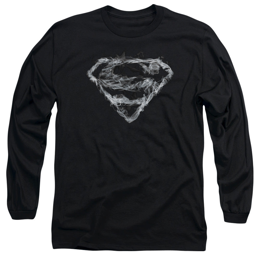 Superman Oking Shield Mens Long Sleeve Shirt Black