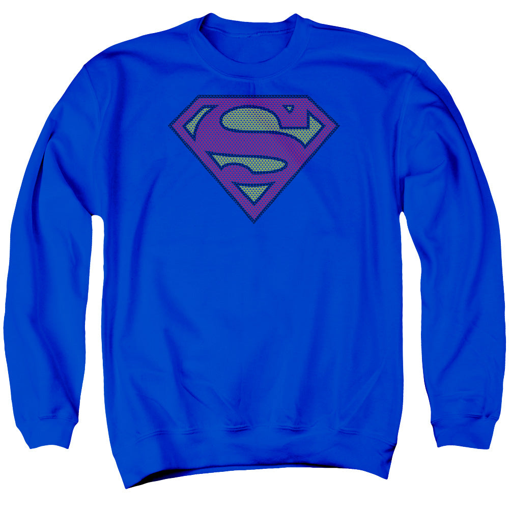 Superman Little Logos Mens Crewneck Sweatshirt Royal Blue