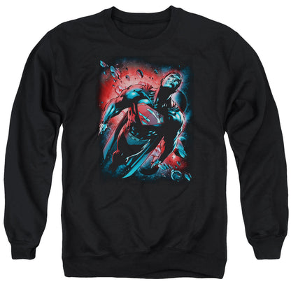 Superman Red Sun Mens Crewneck Sweatshirt Black