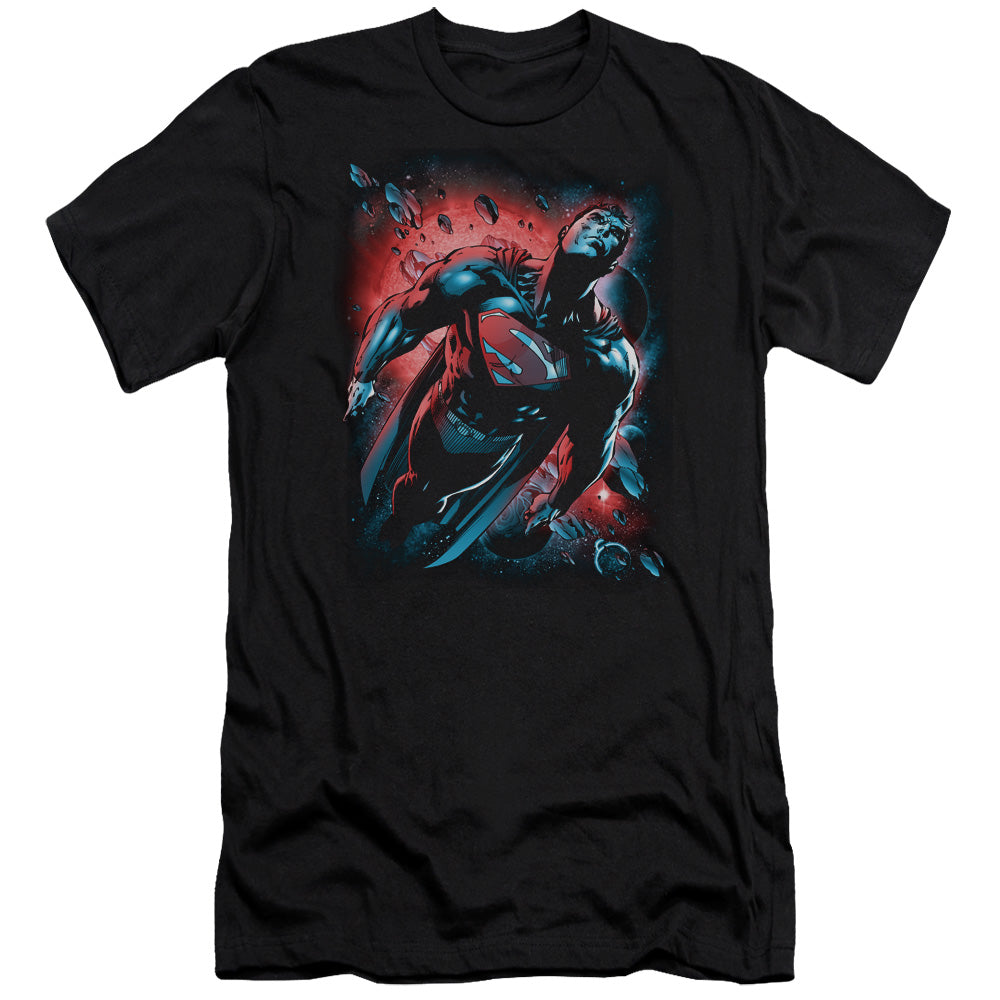 Superman Red Sun Premium Bella Canvas Slim Fit Mens T Shirt Black