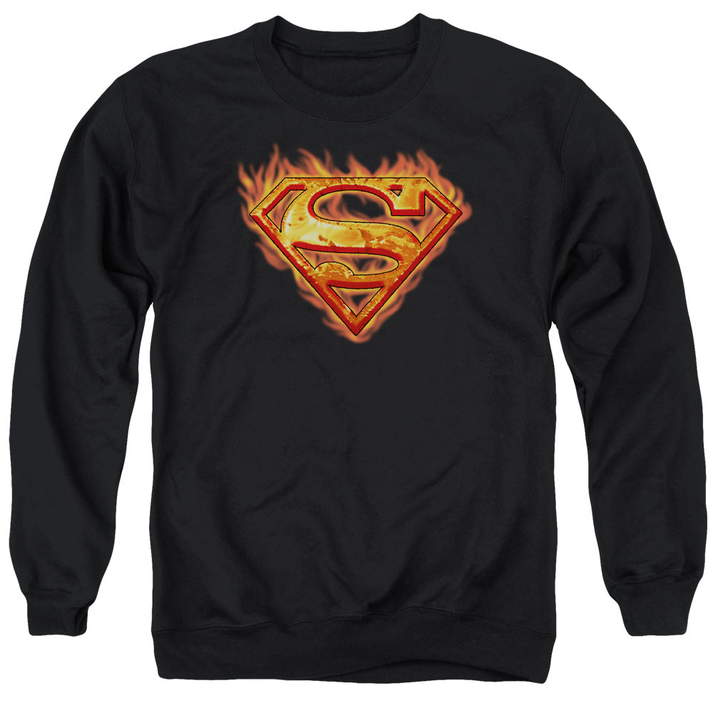 Superman Hot Metal Mens Crewneck Sweatshirt Black