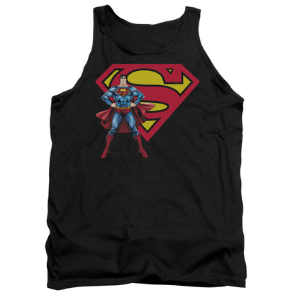 Superman Superman & Logo Mens Tank Top Shirt Black