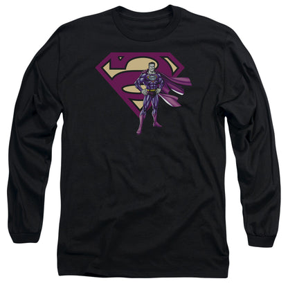Superman Bizarro & Logo Mens Long Sleeve Shirt Black Officially Licensed