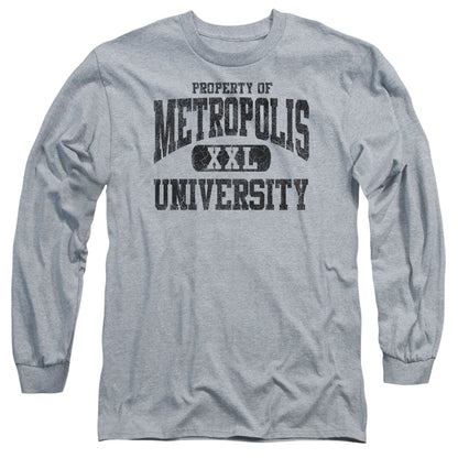 Superman Property Of Mu Mens Long Sleeve Shirt Athletic Heather Officially Licensed