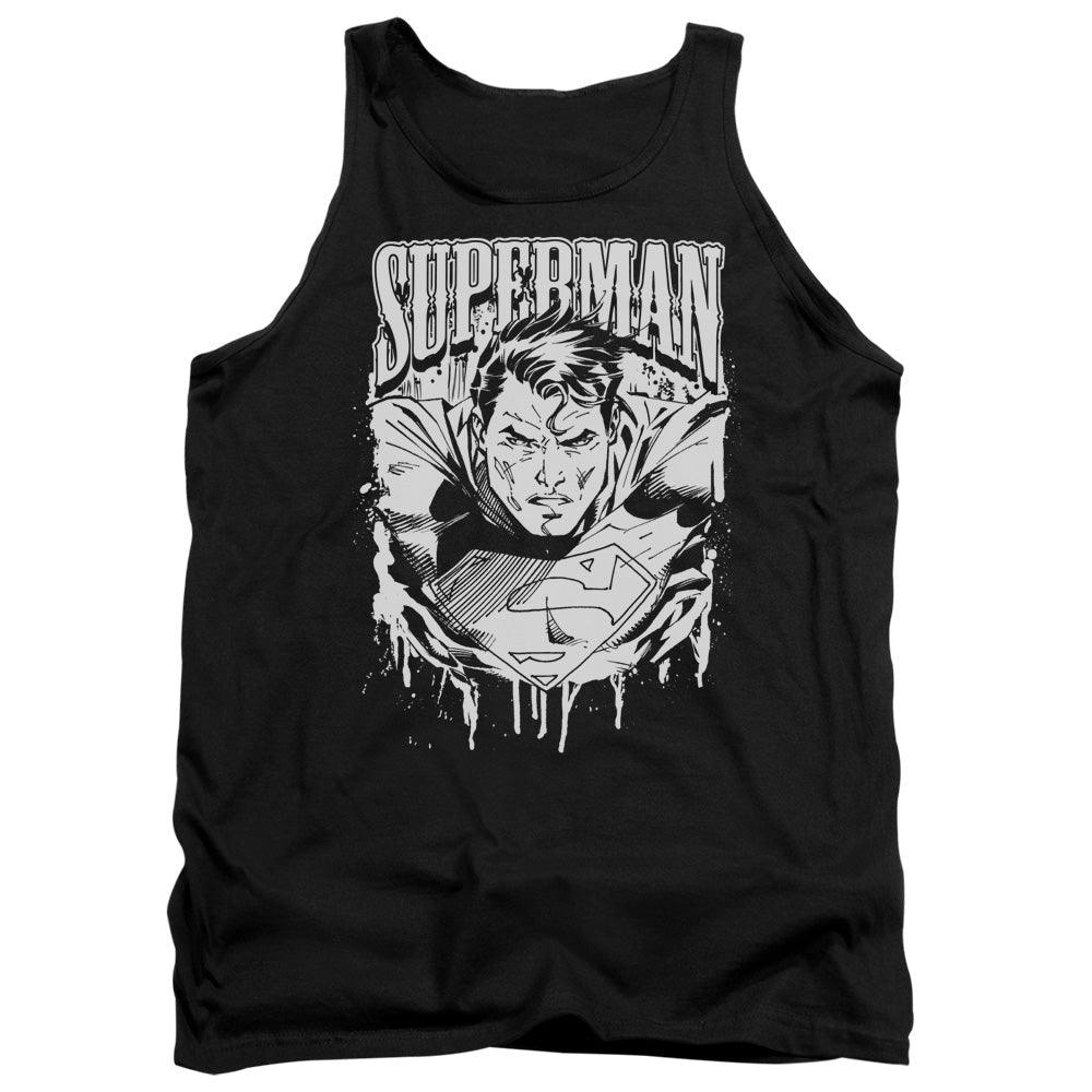 Superman Super Metal Mens Tank Top Shirt Black