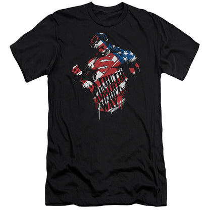 Superman The American Way Premium Bella Canvas Slim Fit Mens T Shirt Black