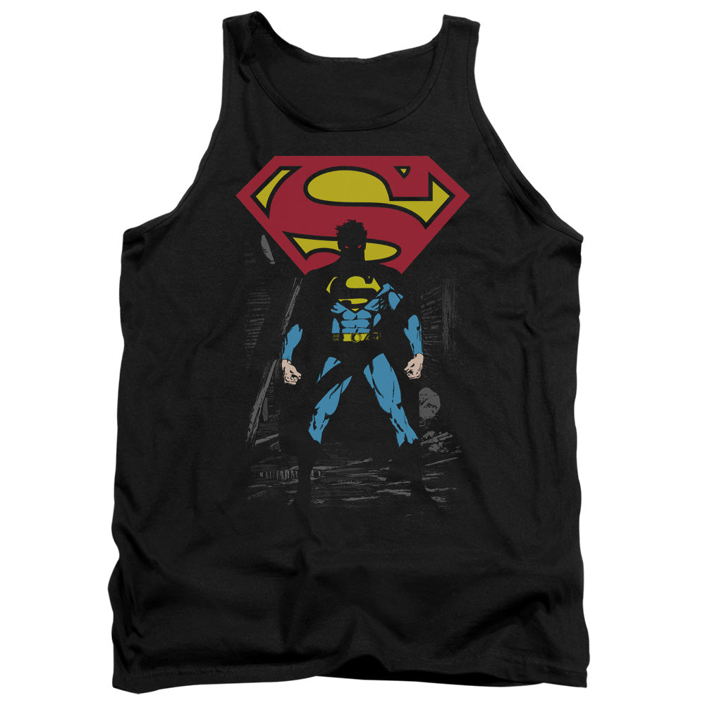 Superman Dark Alley Mens Tank Top Shirt Black