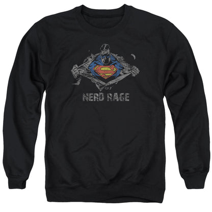 Superman Nerd Rage Mens Crewneck Sweatshirt Black