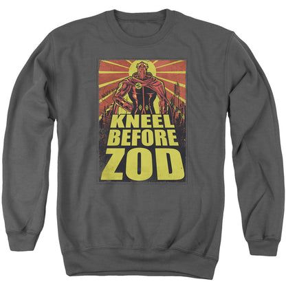 Superman Zod Poster Mens Crewneck Sweatshirt Charcoal