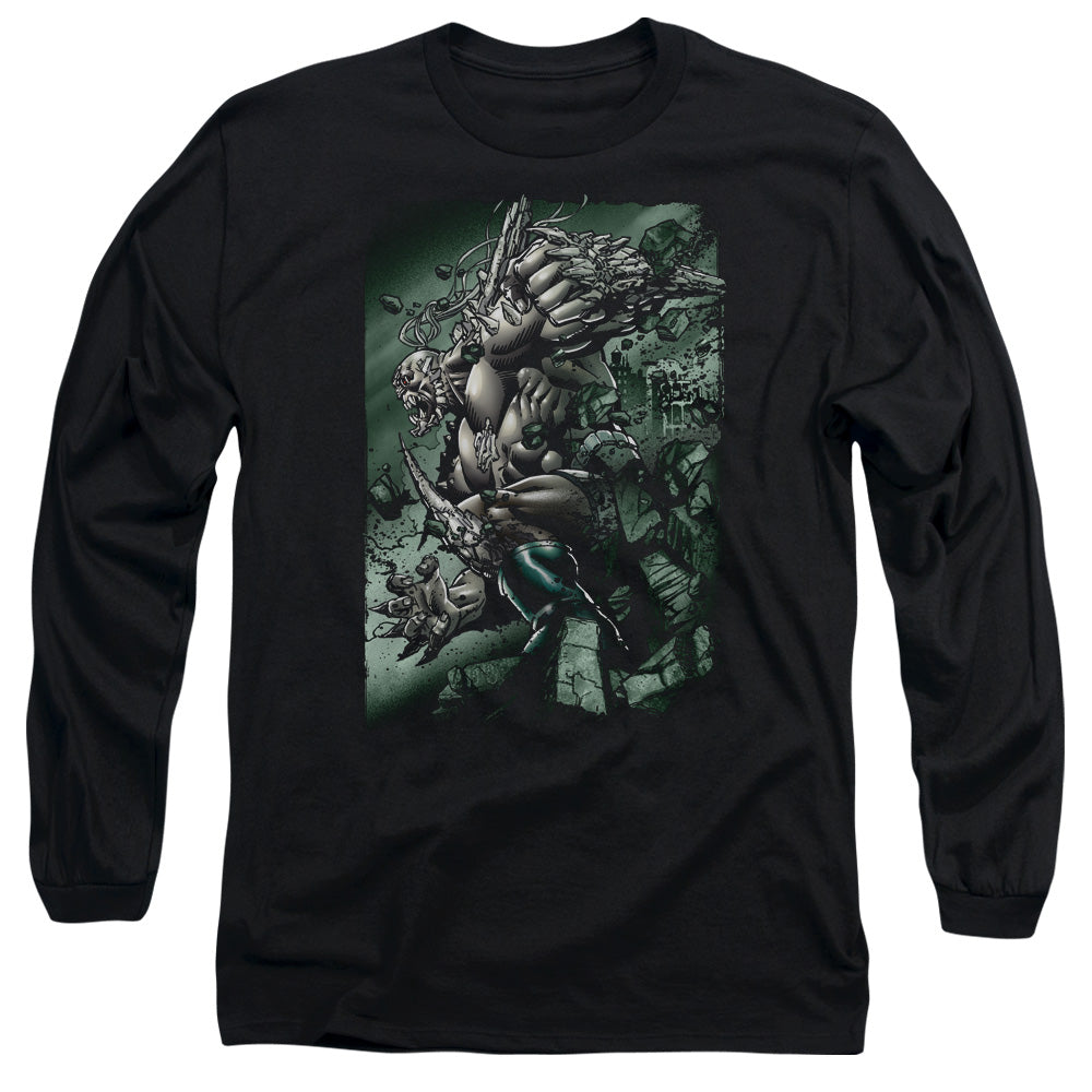 Superman Doomsday Destruction Mens Long Sleeve Shirt Black