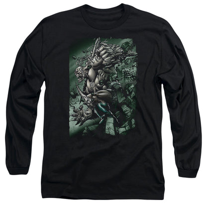 Superman Doomsday Destruction Mens Long Sleeve Shirt Black