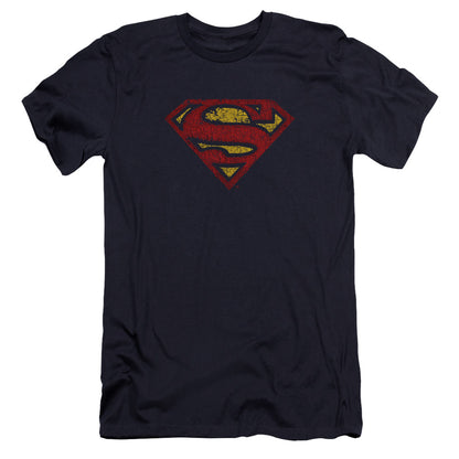 Superman Crackle S Premium Bella Canvas Slim Fit Mens T Shirt Navy