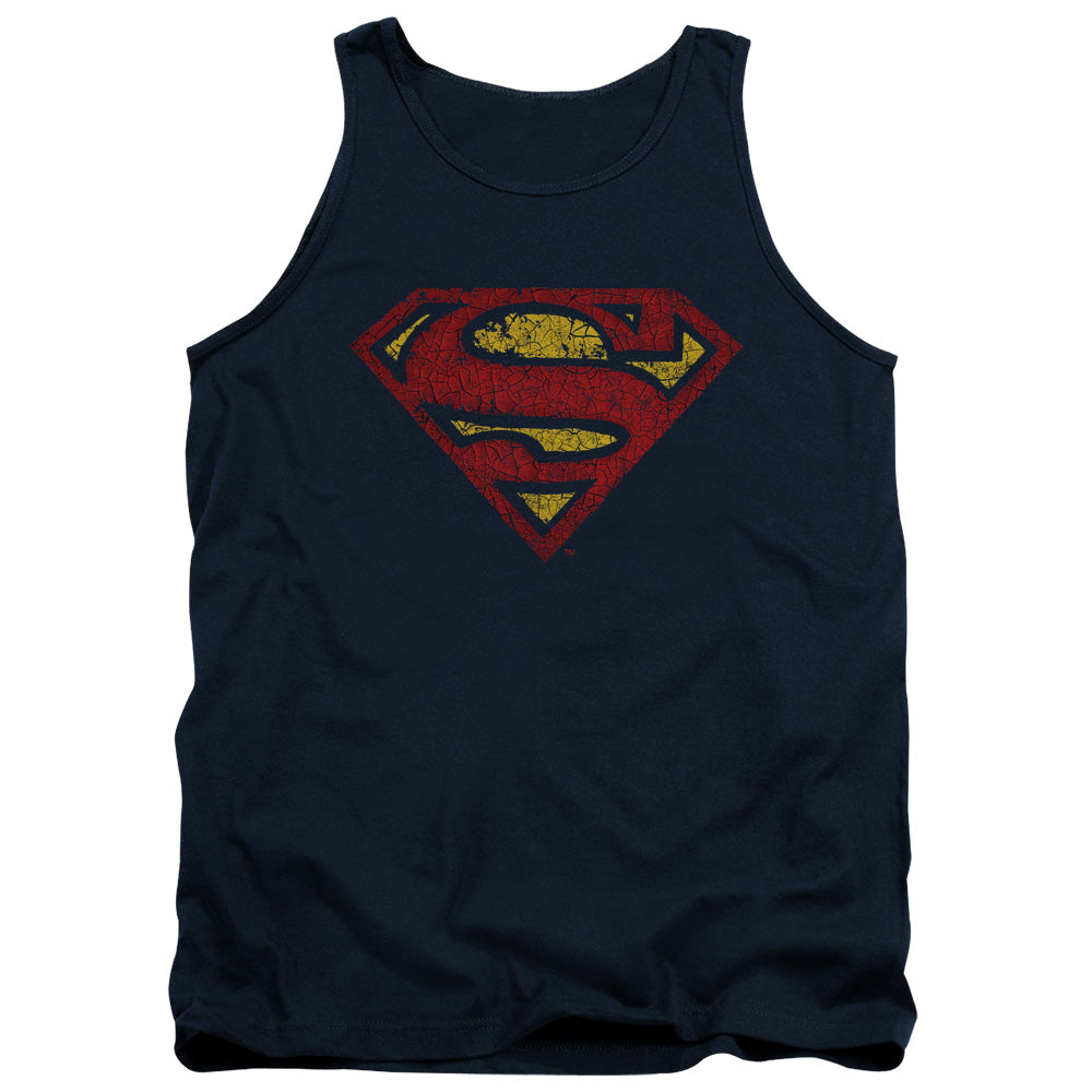 Superman Crackle S Mens Tank Top Shirt Navy