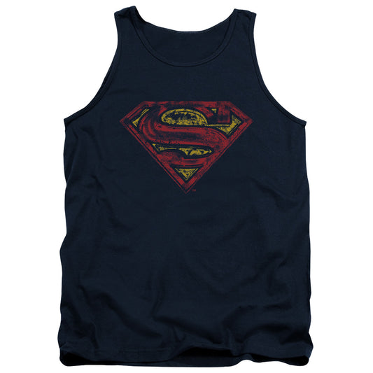 Superman S Shield Rough Mens Tank Top Shirt Navy