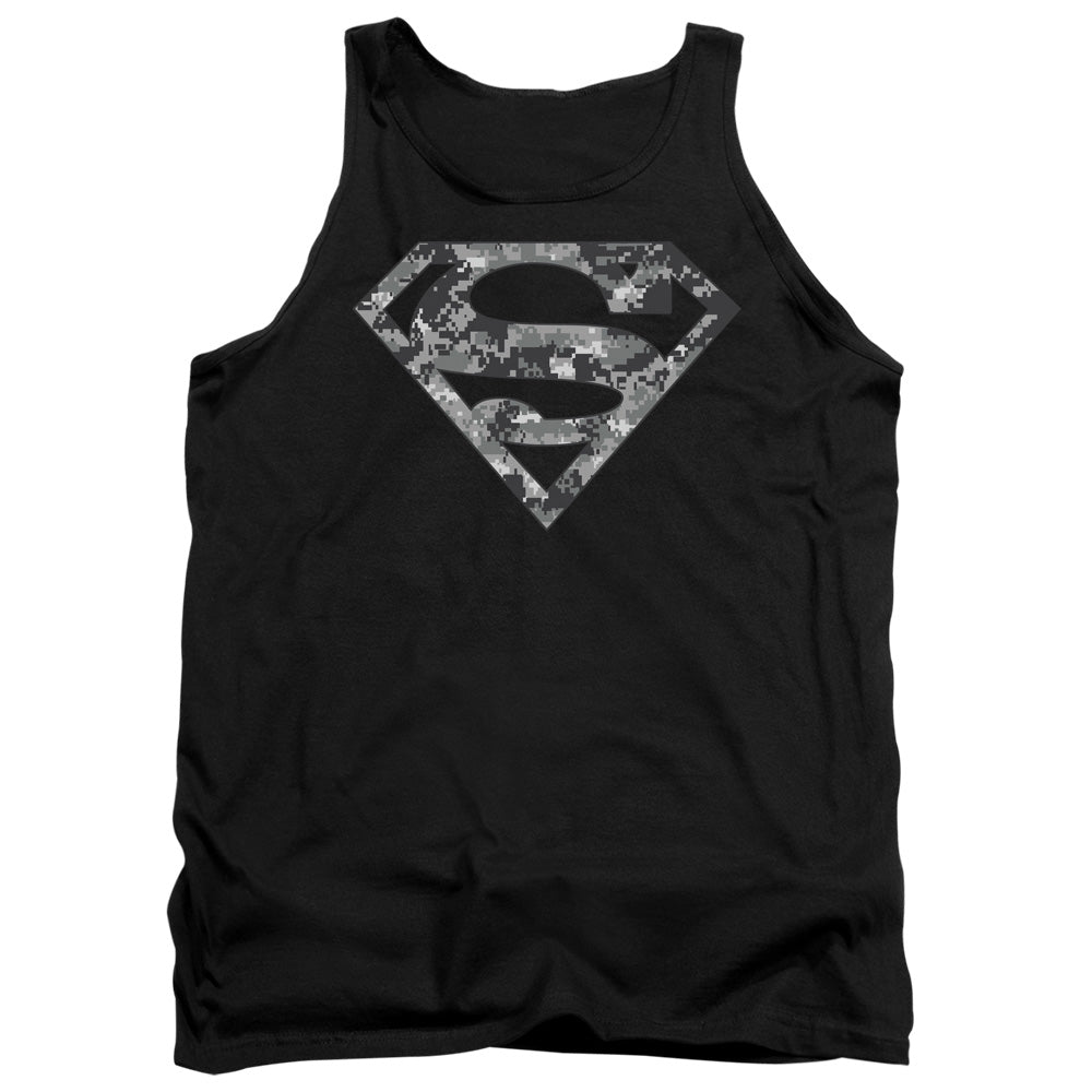 Superman Urban Camo Shield Mens Tank Top Shirt Black