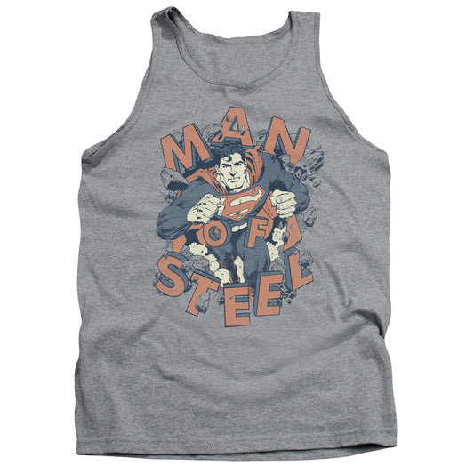 Superman Coming Through Mens Tank Top Shirt Athletic Heather