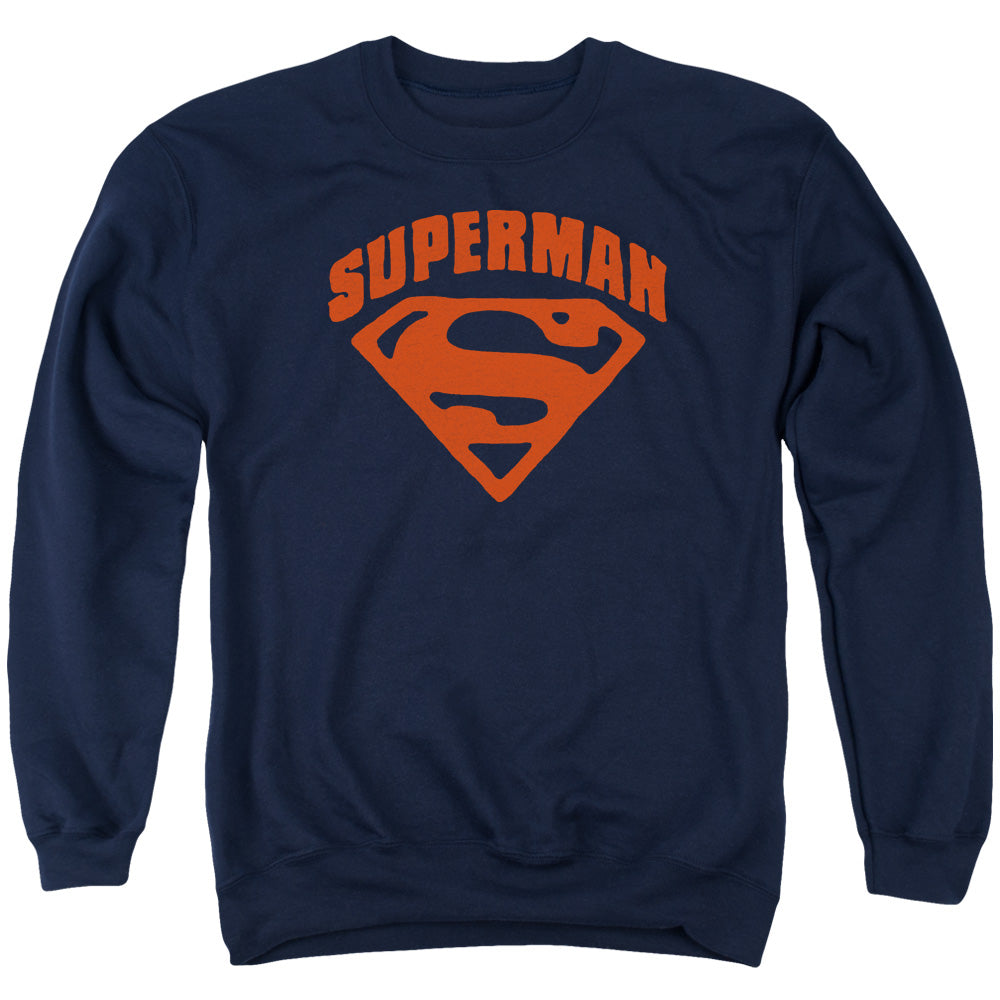 Superman Super Shield Mens Crewneck Sweatshirt Navy