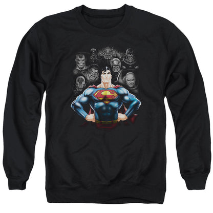 Superman Villains Mens Crewneck Sweatshirt Black