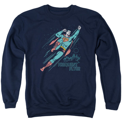 Superman Frequent Flyer Mens Crewneck Sweatshirt Navy