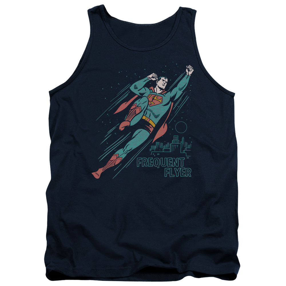 Superman Frequent Flyer Mens Tank Top Shirt Navy