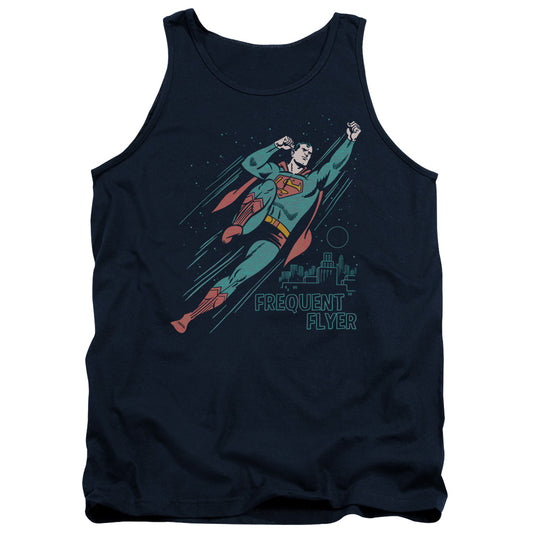 Superman Frequent Flyer Mens Tank Top Shirt Navy