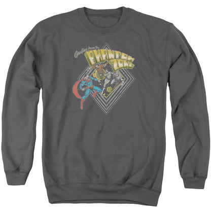 Superman Zod Greetings Mens Crewneck Sweatshirt Charcoal