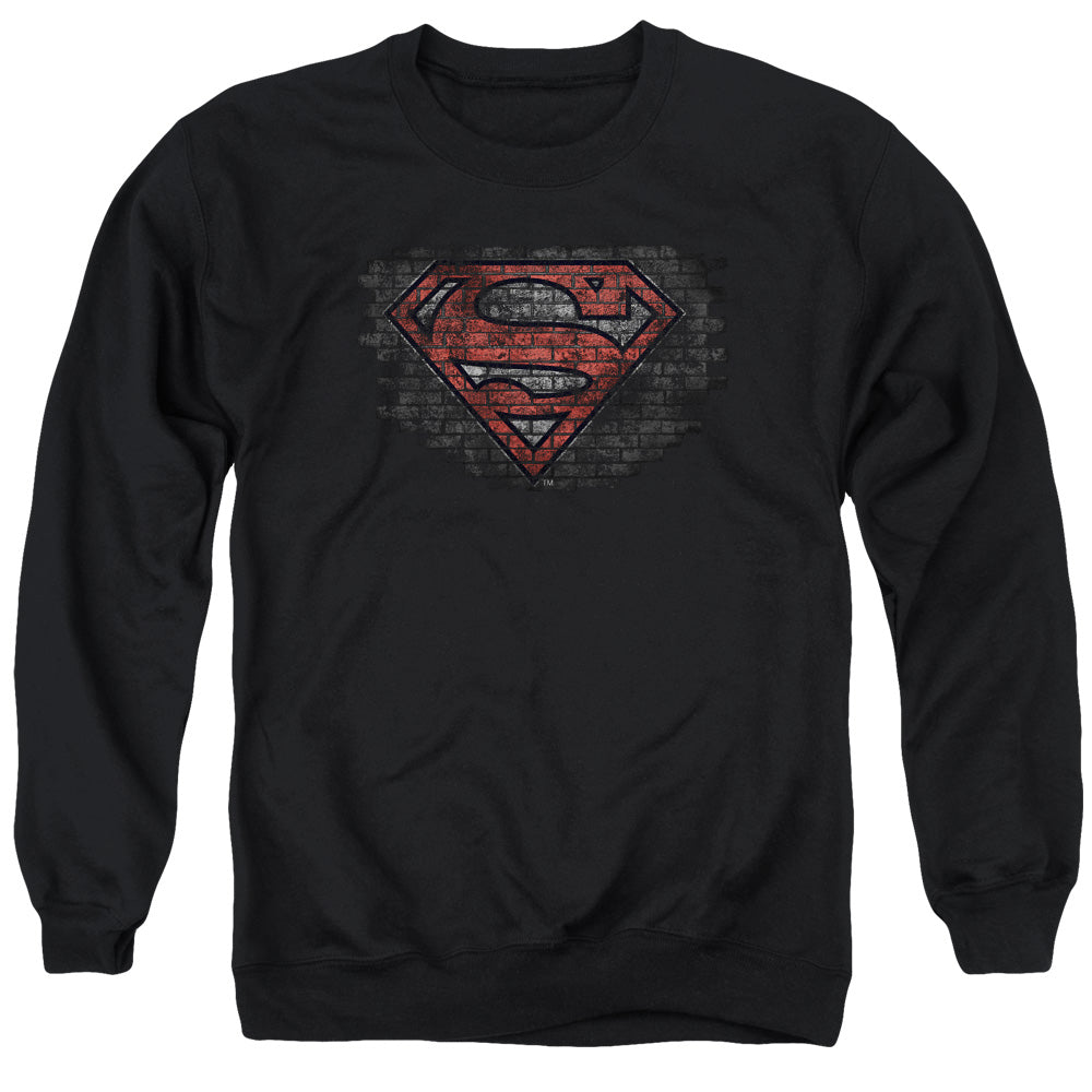 Superman Brick S Mens Crewneck Sweatshirt Black