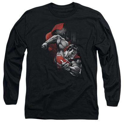 Superman My City Mens Long Sleeve Shirt Black Officially Licensed