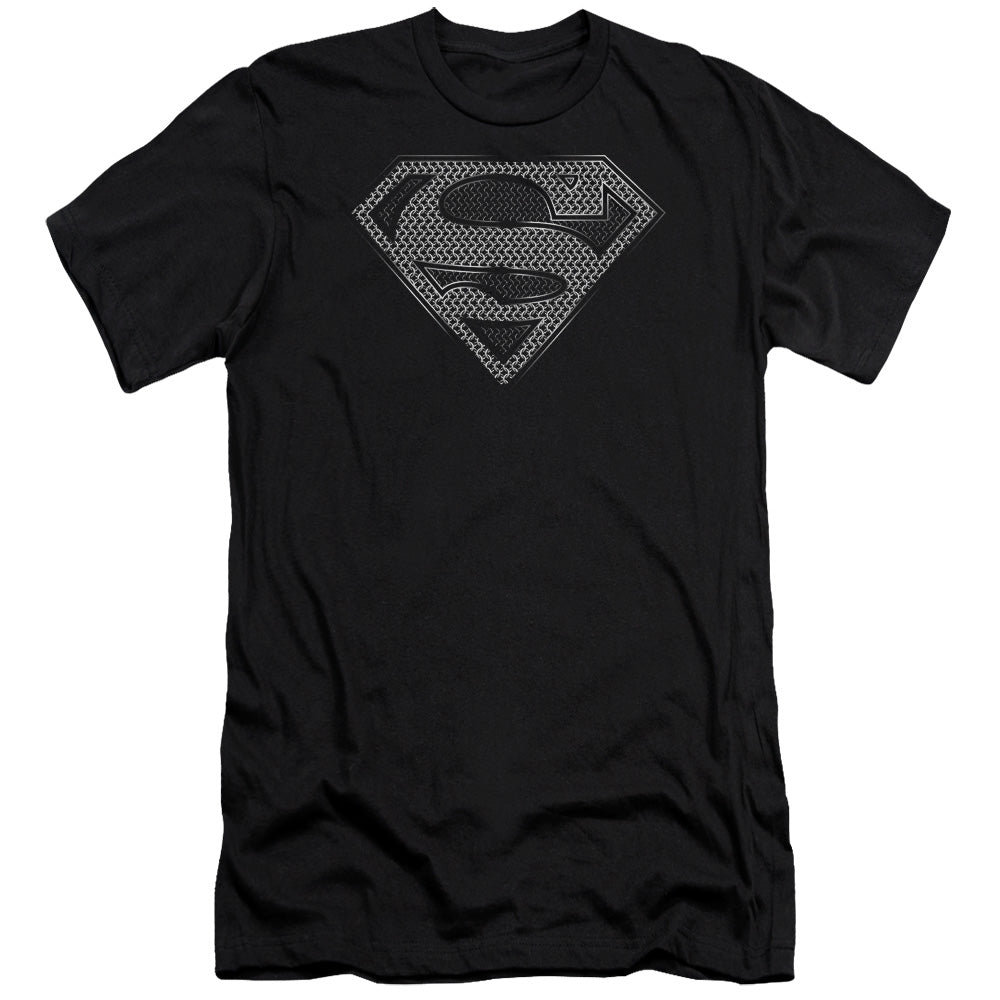 Superman Chainmail Premium Bella Canvas Slim Fit Mens T Shirt Black