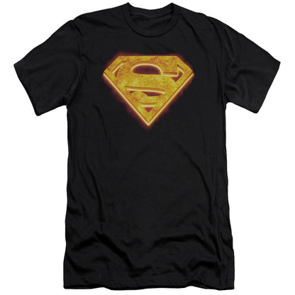 Superman Hot Steel Shield Premium Bella Canvas Slim Fit Mens T Shirt Black