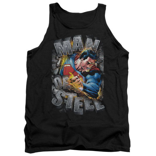 Superman Ripping Steel Mens Tank Top Shirt Black