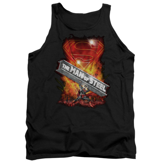 Superman Steel Girder Mens Tank Top Shirt Black