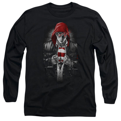 Superman Earth One Mens Long Sleeve Shirt Black Officially Licensed
