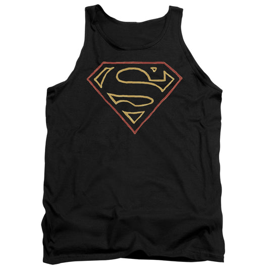 Superman Colored Shield Mens Tank Top Shirt Black