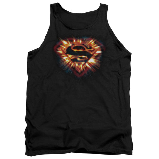 Superman Space Burst Shield Mens Tank Top Shirt Black