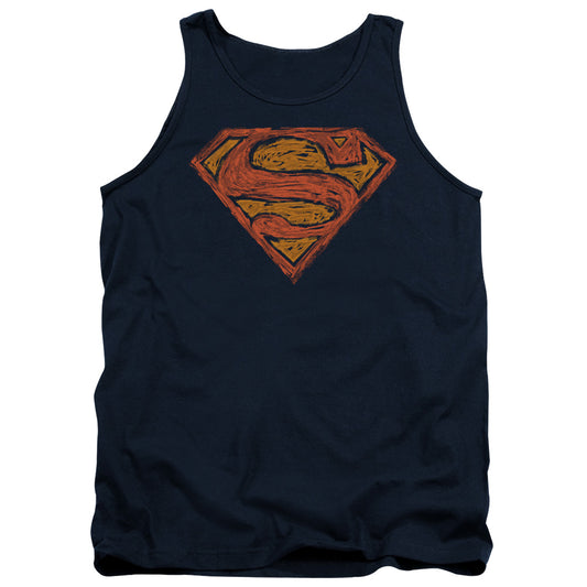 Superman Messy S Mens Tank Top Shirt Navy