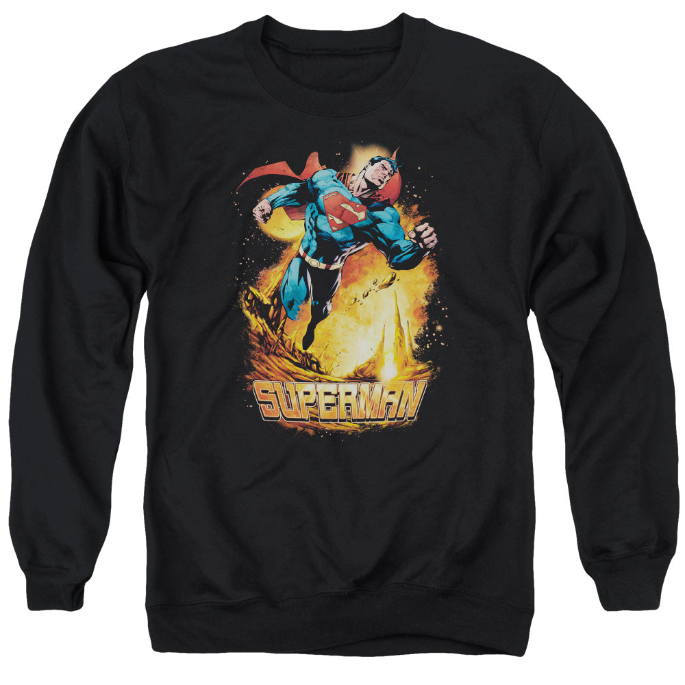 Superman Space Case Mens Crewneck Sweatshirt Black