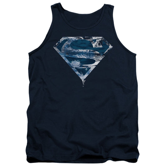 Superman Water Shield Mens Tank Top Shirt Navy