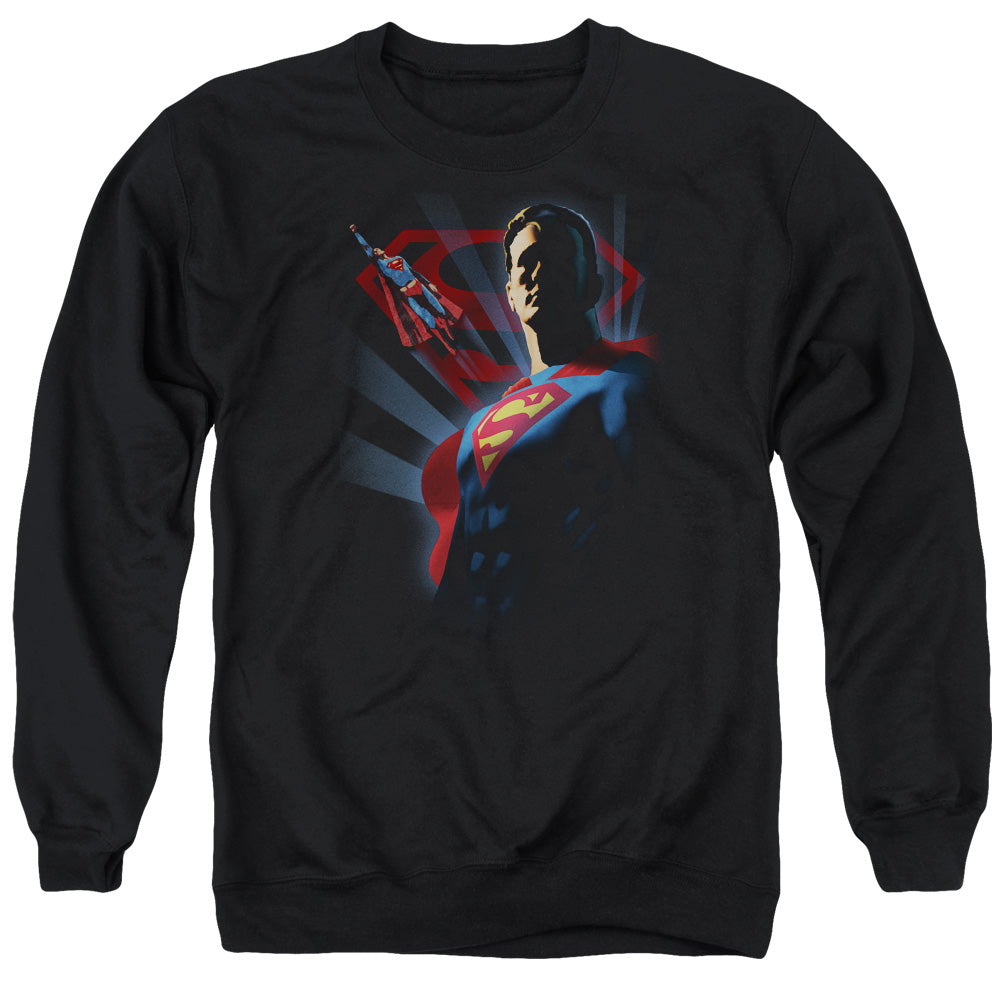 Superman Super Deco Mens Crewneck Sweatshirt Black