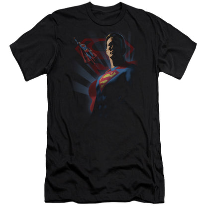 Superman Super Deco Premium Bella Canvas Slim Fit Mens T Shirt Black