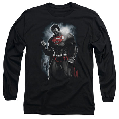 Superman Light Of The Sun Mens Long Sleeve Shirt Black Officially Licensed