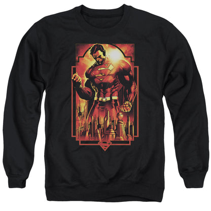 Superman Metropolis Deco Mens Crewneck Sweatshirt Black