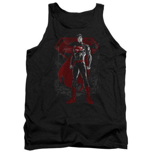 Superman Aftermath Mens Tank Top Shirt Black