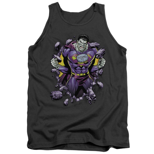 Superman Bizzaro Breakthrough Mens Tank Top Shirt Charcoal