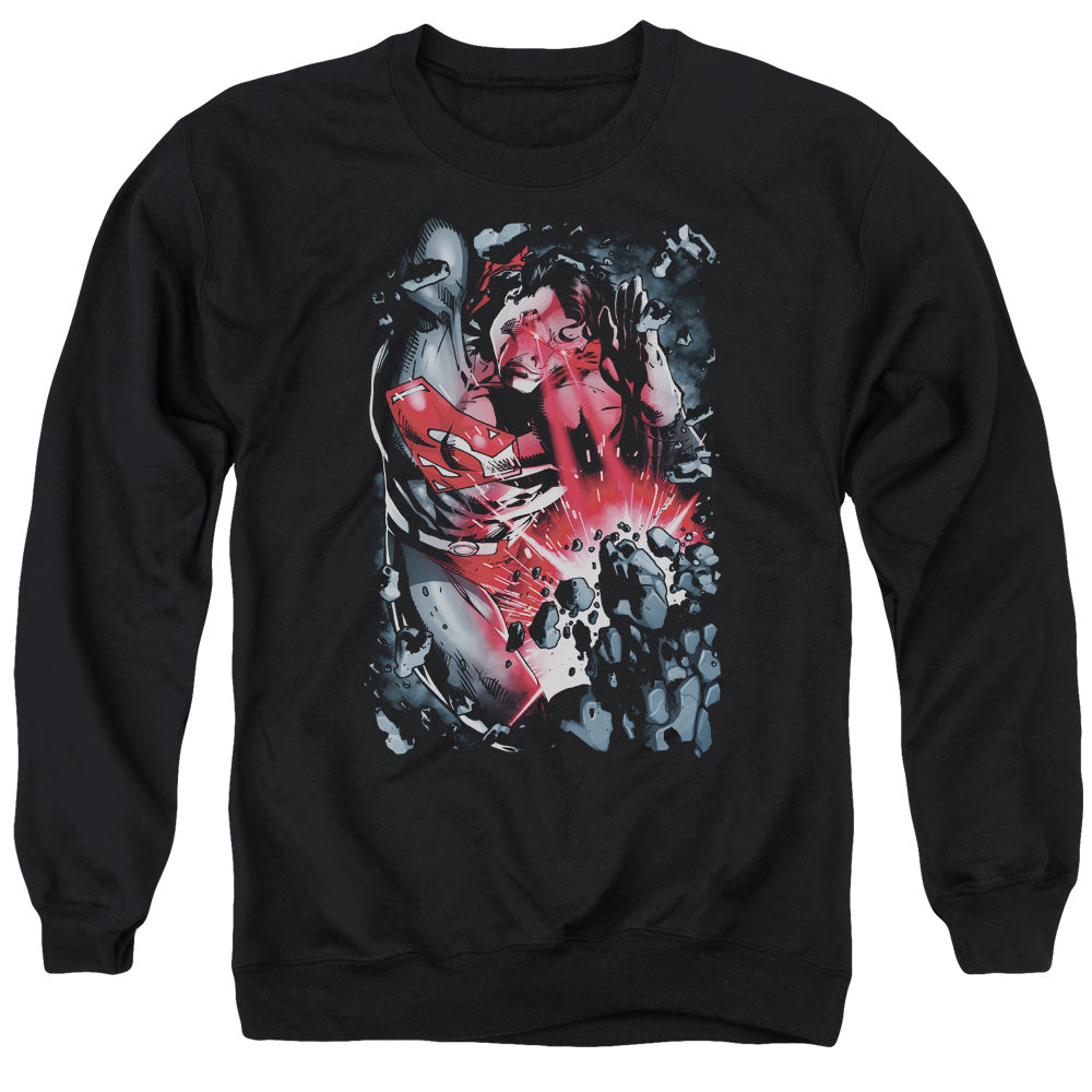 Superman Heat Blast Mens Crewneck Sweatshirt Black