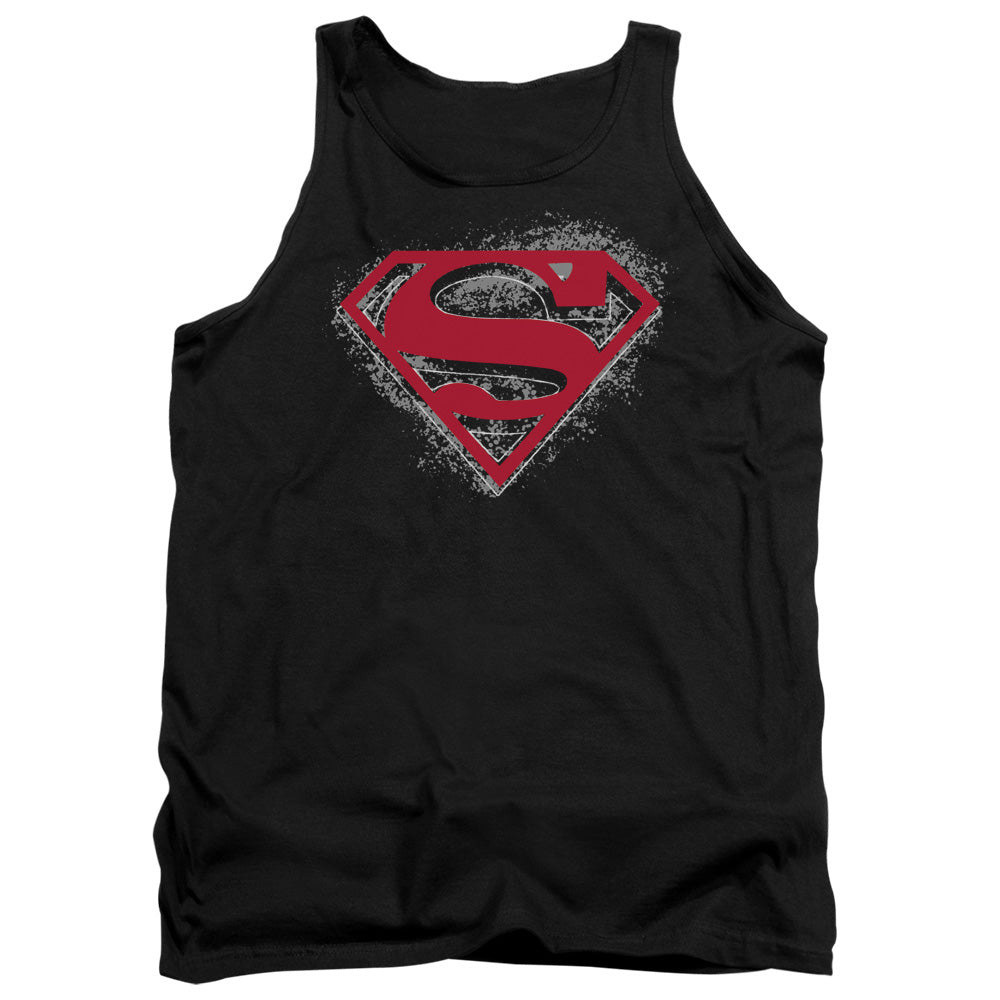 Superman Hardcore Noir Shield Mens Tank Top Shirt Black