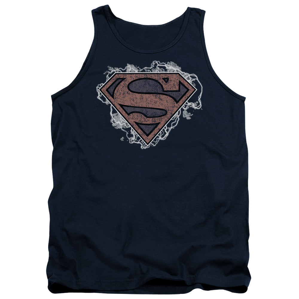 Superman Storm Cloud Supes Mens Tank Top Shirt Navy