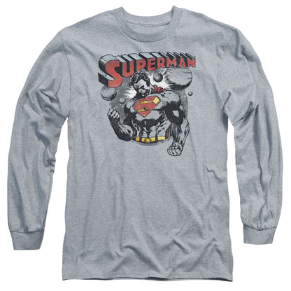 Superman Super Ko Mens Long Sleeve Shirt Athletic Heather