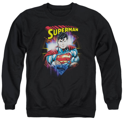 Superman Glam Mens Crewneck Sweatshirt Black