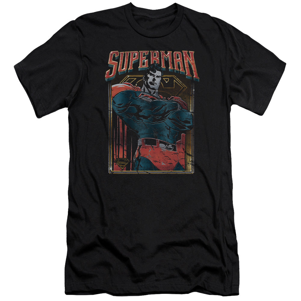 Superman Head Bang Premium Bella Canvas Slim Fit Mens T Shirt Black